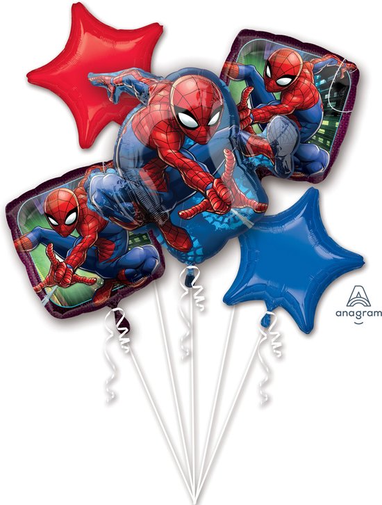 Anagram Folieballon Spider-man 73 Cm Blauw/rood 5-delig