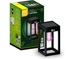 Calex Smart Outdoor Solar Buitenlamp – Slimme Wandlamp Lantaarn – RGB en Warm Wit – Buitenverlichting – Zwart