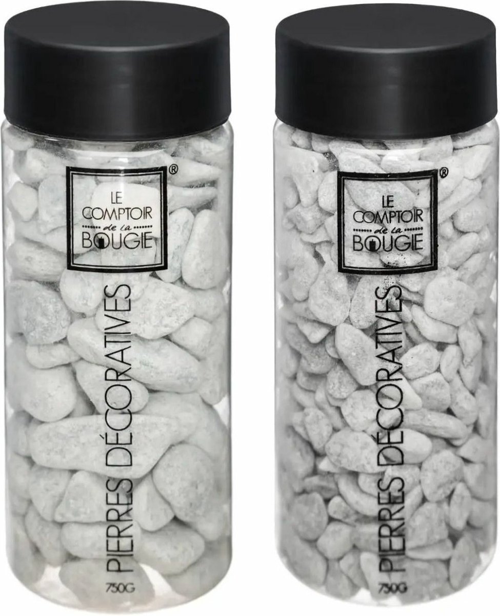 Atmosphera Decoratie stenen grijs - 2 maten mix - middelgroot en klein - 750 gram - 2 potten - Aquarium en vazen vulling