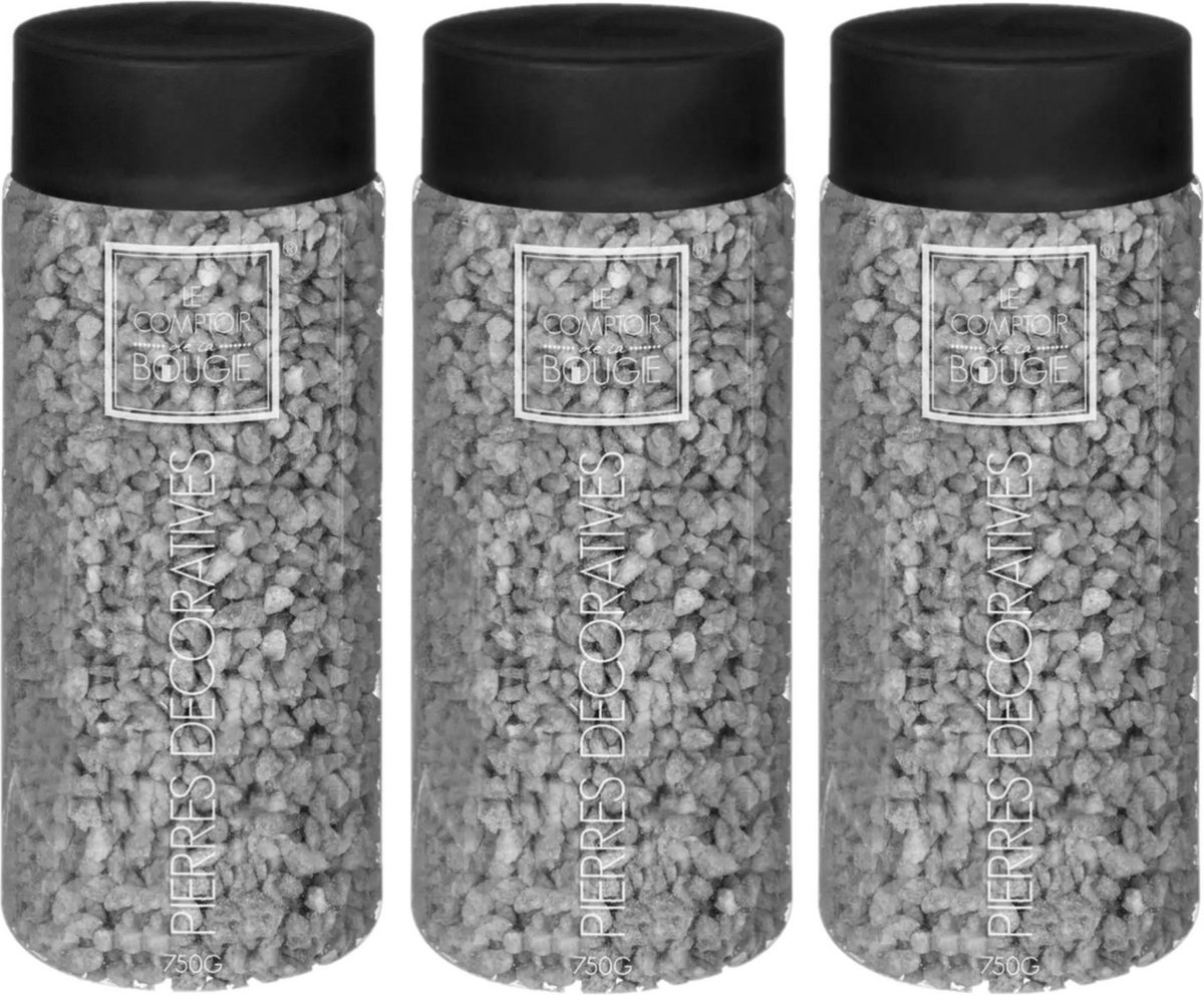 Atmosphera decoratie/hobby steentjes - 3x - grijs - 750 gram - Aquarium en vazen vulling - steen korrels