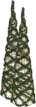 2x stuks kerstverlichting figuren Led kegel/Pyramide kerstbomen draad/groen 78 cm 60 warm witte lampjes