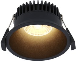 HOFTRONIC - Finn LED Inbouwspots Zwart Dimbaar - Badkamer Spotjes IP44 - Platte inbouwspots met kleine inbouwdiepte (49mm) - Groot (90mm) - 10W 900lm - 3000K warm wit licht - Voor buiten, woonkamer en slaapkamer