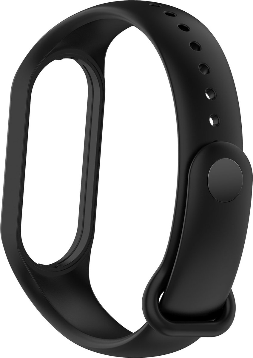 Siliconen bandje geschikt voor Xiaomi Mi Band 7- Zwart