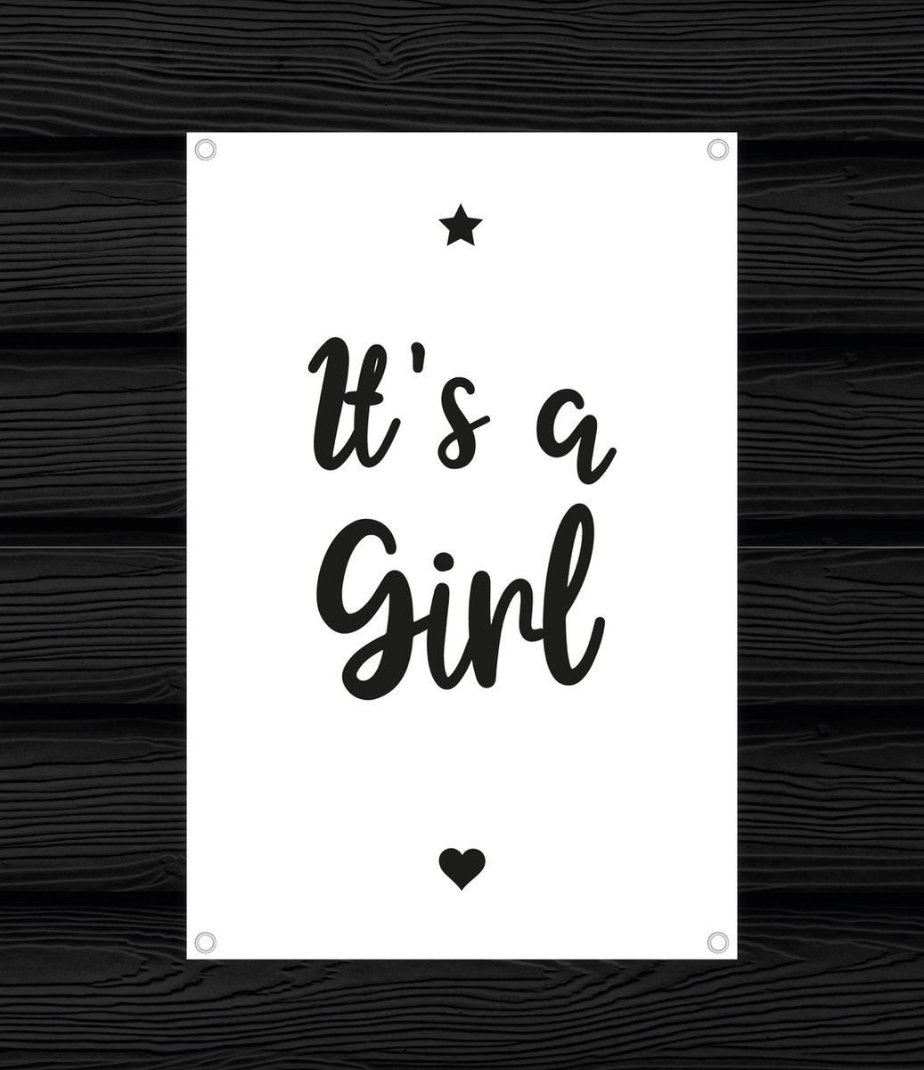 Goedkoopste Poster Baby It’s a girl - poster tekst - zwart wit - 40x60cm Kraamkado - raamdecoratie - geboorte - Baby cadeau jongen en meisje – babykamer - geboortecadeau - wanddecoratie - kinderkamer - geboorte poster - poster babykamer - cadeau 20 euro