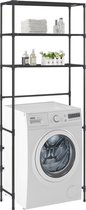 vidaXL - Opbergrek voor boven wasmachine 3-laags - kast - 69x28x169cm - zwart