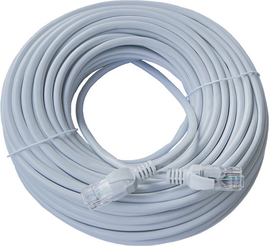 ValeDelucs Internetkabel 50 meter - CAT5e UTP Ethernet kabel RJ45 - Patchkabel LAN Cable Netwerkkabel - Grijs