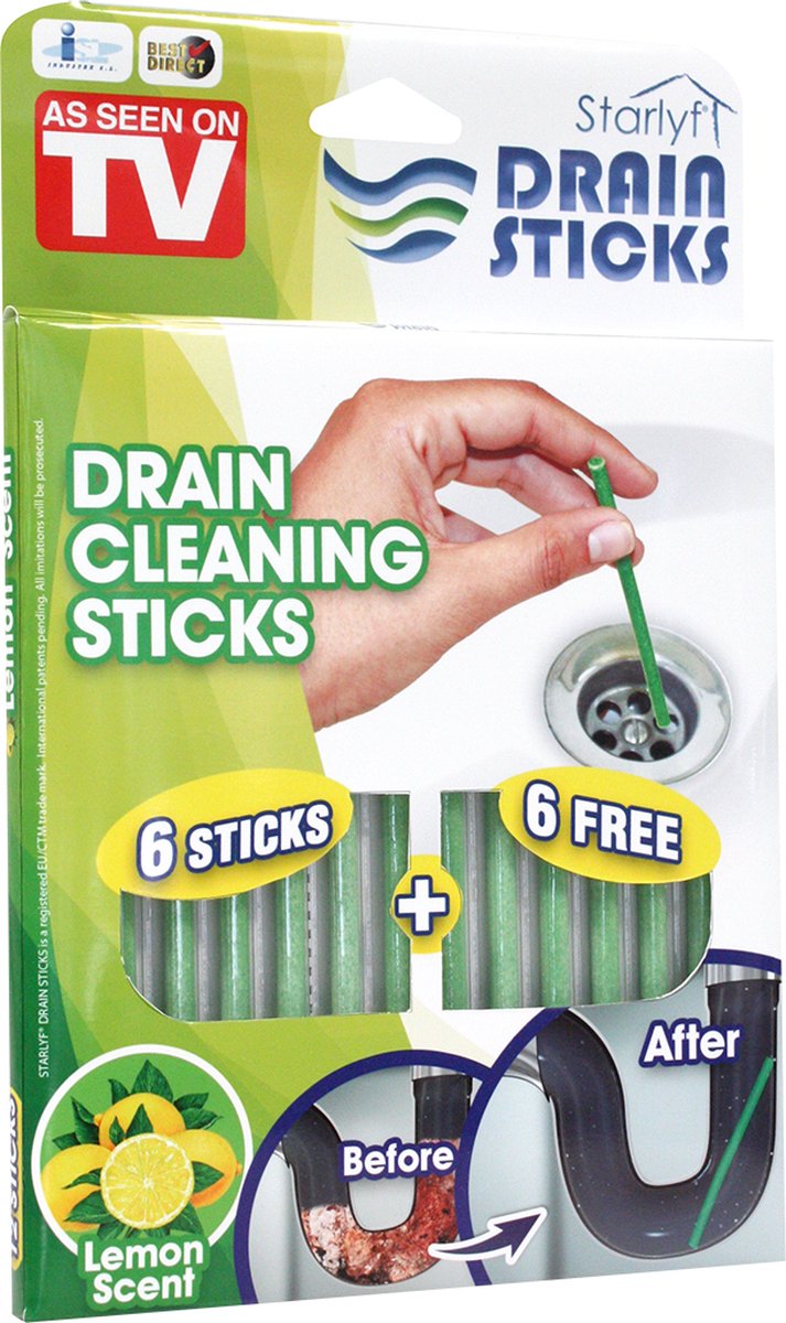 Starlyf Drain sticks 12 Pack - Afvoer - Ontstopper sticks - Gootsteenontstopper Sticks