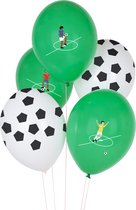 Ballonnen - Voetbal - 5 stuks - 30 cm opgeblazen - helium en lucht