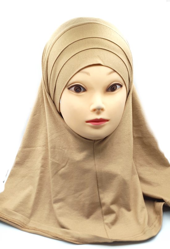 Beige hoofddoek, mooie hijab, hoofddeksels.