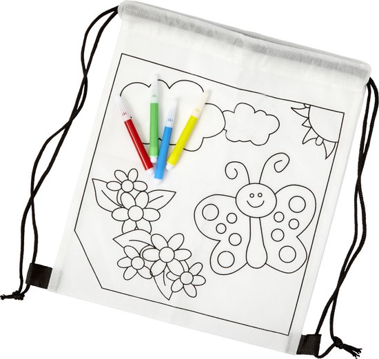 sac à dos Butterfly Fleurs à colorier avec des marqueurs sac pour enfant
