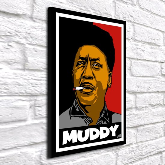 Pop Art Muddy Waters XL Poster XL in brede lijst 100 x 70 cm en 4 cm