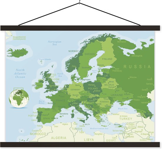 Close Up XXL Kaart Van Europa 2021 – 135x100 Cm Poster Met Vlaggen, Tijdzones En Talrijke Info, Plus Gratis Verrassingsposter