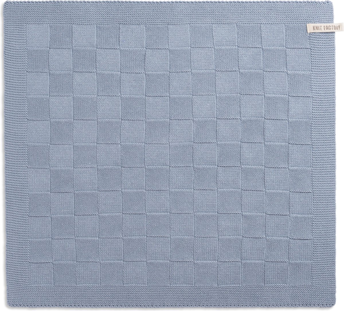 Knit Factory Gebreide Keukendoek - Keukenhanddoek Uni - Handdoek - Vaatdoek - Keuken doek - Licht Grijs - 50x50 cm