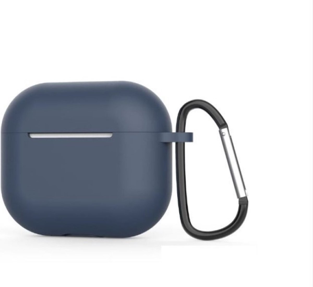 Siliconen case - geschikt voor airpods 3 - met karabijnhaak - donker blauw