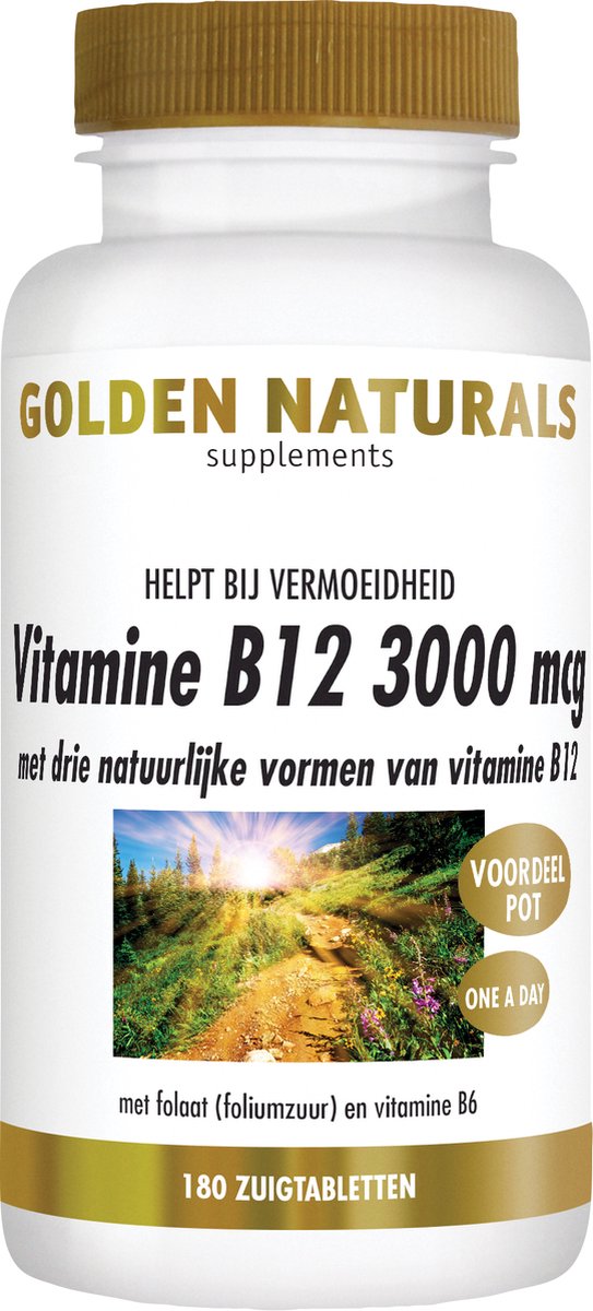 Afrika Aarzelen geestelijke gezondheid Golden Naturals Vitamine B12 3000mcg (180 veganistische zuigtabletten) |  bol.com
