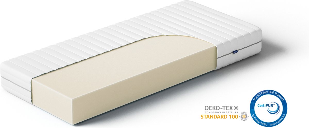 Akkon® Comfortfoam Matras 140x210 - 25 cm dik | Polyether SG40 - Premium Tijk Wit