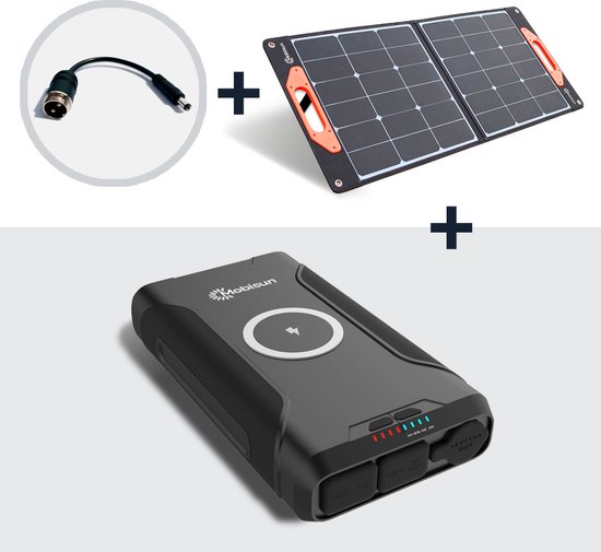 Panneau solaire Mobisun 60 W + batterie externe pour ordinateur portable
