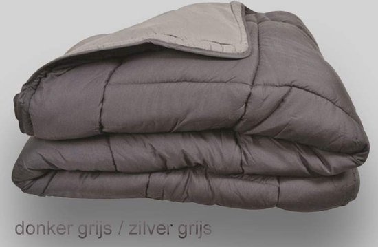 Warme deken voor op de bank Donker grijs / Licht grijs