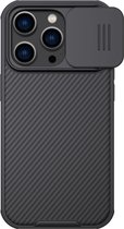 Nillkin CamShield iPhone 14 Pro Hoesje Geschikt voor Draadloos Opladen met Magnetische Ring Camera Slider Zwart