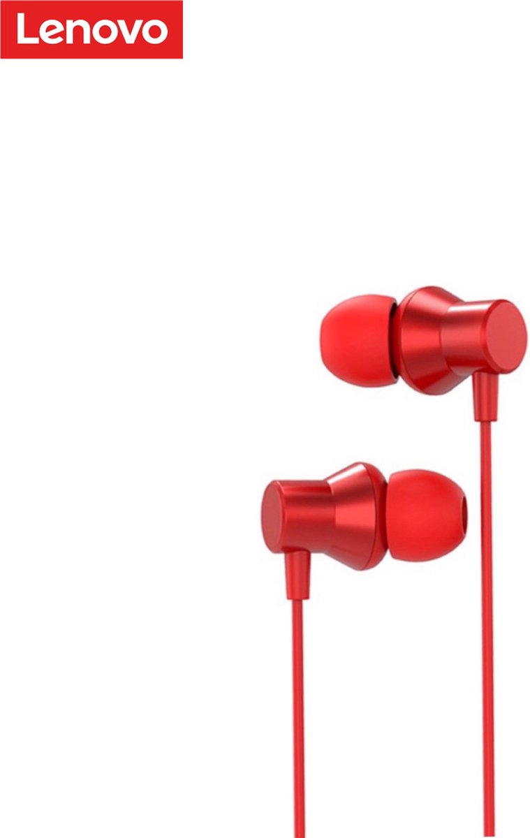 Lenovo HF130 bedrade in ear oordopjes met microfoon Rood