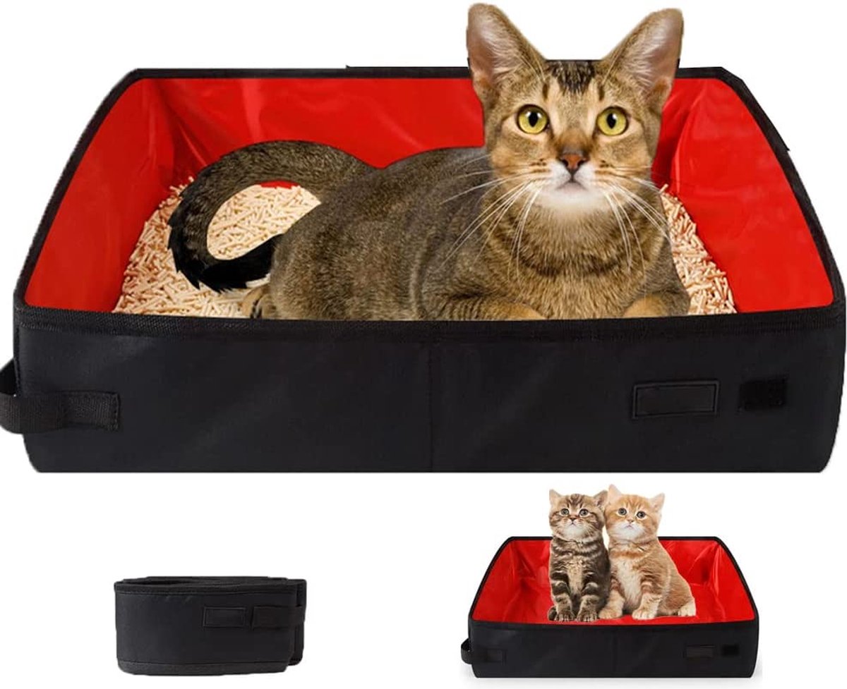 Kattenbak, opvouwbare kattenbak, draagbaar, kattentoilet met
