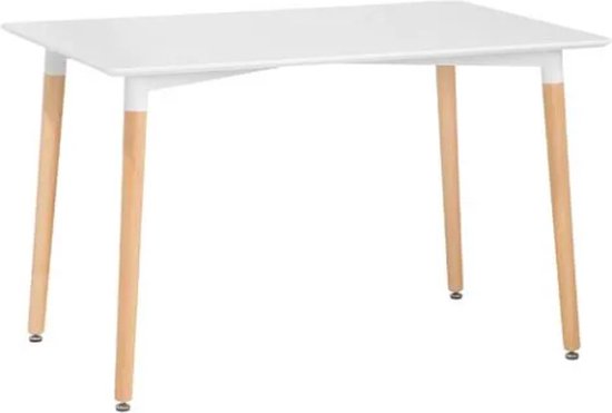 Table moderne - 120x80 cm - blanc - design scandinave