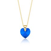 Montebello Ketting Amy HG88 - 925 Zilver Verguld - Swarovski® Hart - Ø10mm - 45cm