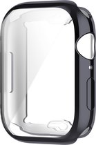 By Qubix Siliconen case (volledig beschermd) 45mm - Space Grey - Geschikt voor Apple watch 45mm hoesje - screenprotector - Bescherming iWatch -