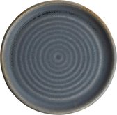 Olympia Canvas ronde borden met smalle rand blauw graniet 18cm