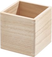 The Home Edit vierkant hoog opbergbakje hout - Wooden Collection - 05064CEU - Stapelbaar & Duurzaam