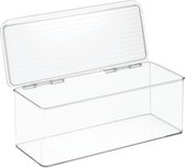 Boîte de Opbergbox avec couvercle iDesign - Transparente - Empilable & Avec couvercle