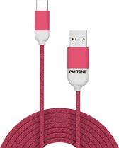 USB-Kabel Type-C, 1,5 meter, Rood - Rubber - Celly | Pantone
