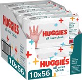 Lingettes bébé Huggies - All Over Clean - 56 lingettes x 10 paquets