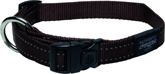 Rogz For Dogs Fanbelt Hondenhalsband - 20 mm x 34-56 cm - Choco