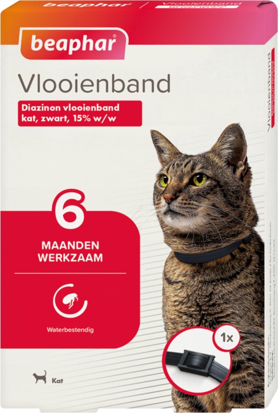 Beaphar Vlooienband Kat - Vlooienbestrijding - Zwart