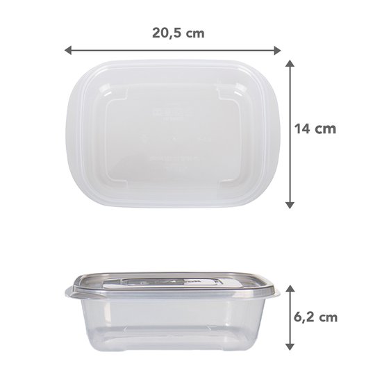 Meal prep Bakjes - Diepvriesbakjes - 890ml - 6 Stuks - BPA vrij - Vershoudbakjes set met deksel - Bewaarbakjes - Magnetron bakjes – Diepvriesdozen - Meal prep container - Vershouddoos - Stevig en Herbruikbaar - LocknLock