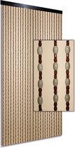 Rideau anti-mouches - Perles en bois - marron/beige - 90x200 cm