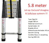 Telescopische ladder 4.4 meter - Aluminium - Professionele Vouwladder - Telescoop ladder - Stevig & Vertrouwd