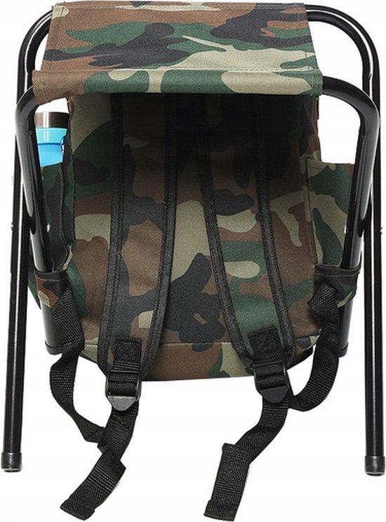 Vissersstoeltje met rugzak - 3 IN 1 stoel - Camouflage rugzakstoel - Super Gadgets voor vissers - 34 x 26 x 22 cm van Merkloos — afbeelding 4