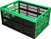 Forte Plastics caisses de courses pliables noir/vert 48 x 35 x 24 cm