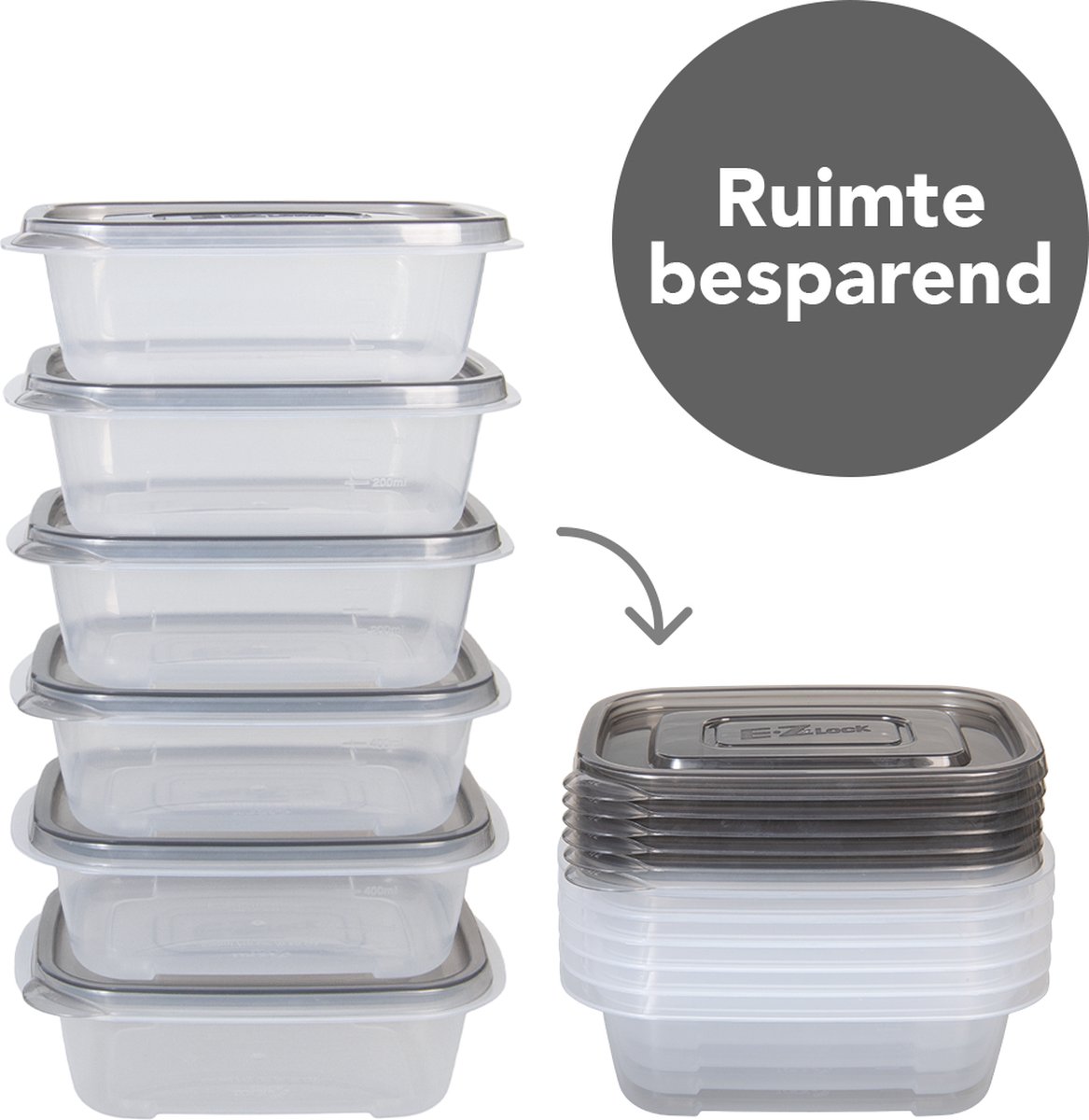 Meal prep Bakjes - Diepvriesbakjes - 520ml - 6 Stuks - BPA vrij - PFAS vrij - Vershoudbakjes set met deksel - Bewaarbakjes - Magnetron bakjes - Diepvriesdozen - Meal prep container - Vershouddoos - Stevig en Herbruikbaar - LocknLock — afbeelding 6