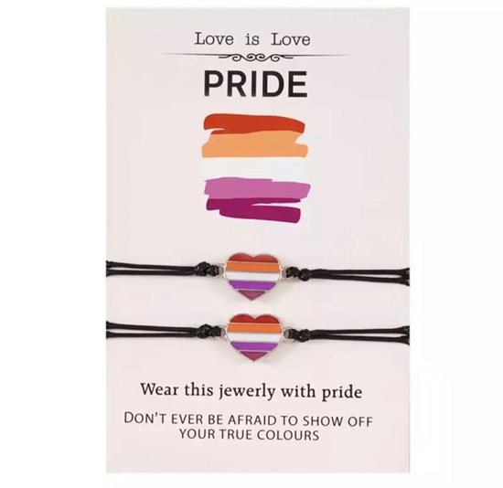 Pride Armband lesbian 2stuks Pride armband voor 2 gay armband