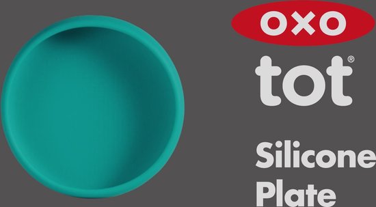 Assiette Compartiment Ventouse OXO Tot - Turquoise