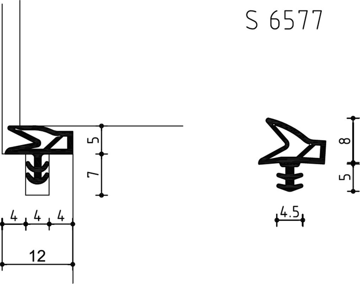 Deurdichting S6577 12Mm Zwart - 150 Meter