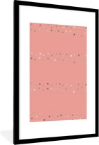 Luxe motif de pois argentés sur fond rose 60x90 cm