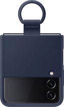 Origineel Samsung Galaxy Z Flip 4 Hoesje Silicone Cover met Ring Navy