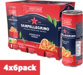 San Pellegrino - Sinaasappel Frisdrank blikjes Aranciata Rossa met natuurlijke ingrediënten 24 stuks - Voordeelverpakking 4 x 6 (33cl)