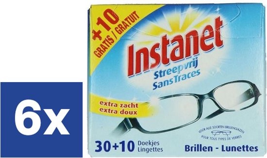 Lingettes Instanet lunettes Instanet - 6 x 40 pièces - Pack économique