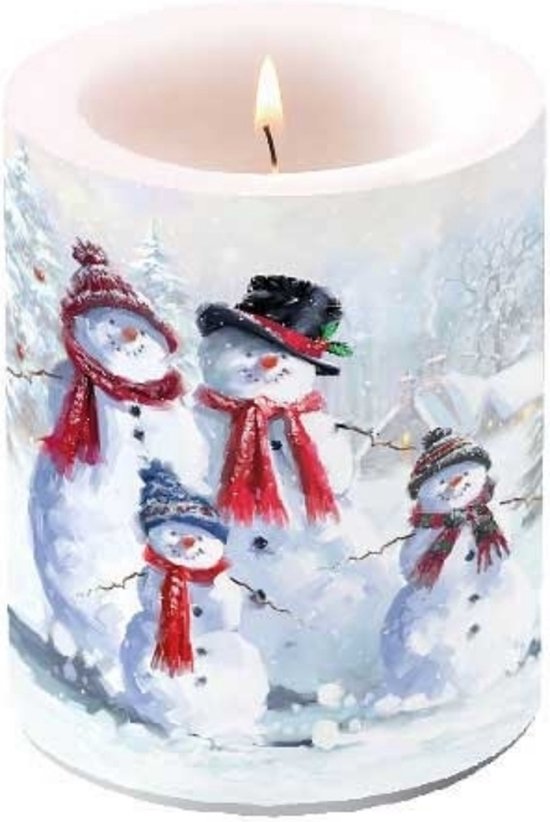 Ambiente - Kaars - Candle - Snowman with Hat - 75 branduren - Kerst - Winter