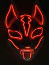 Masque de fête Fox - Wit - Lumière LED rouge - plusieurs positions - par Unlimited Products